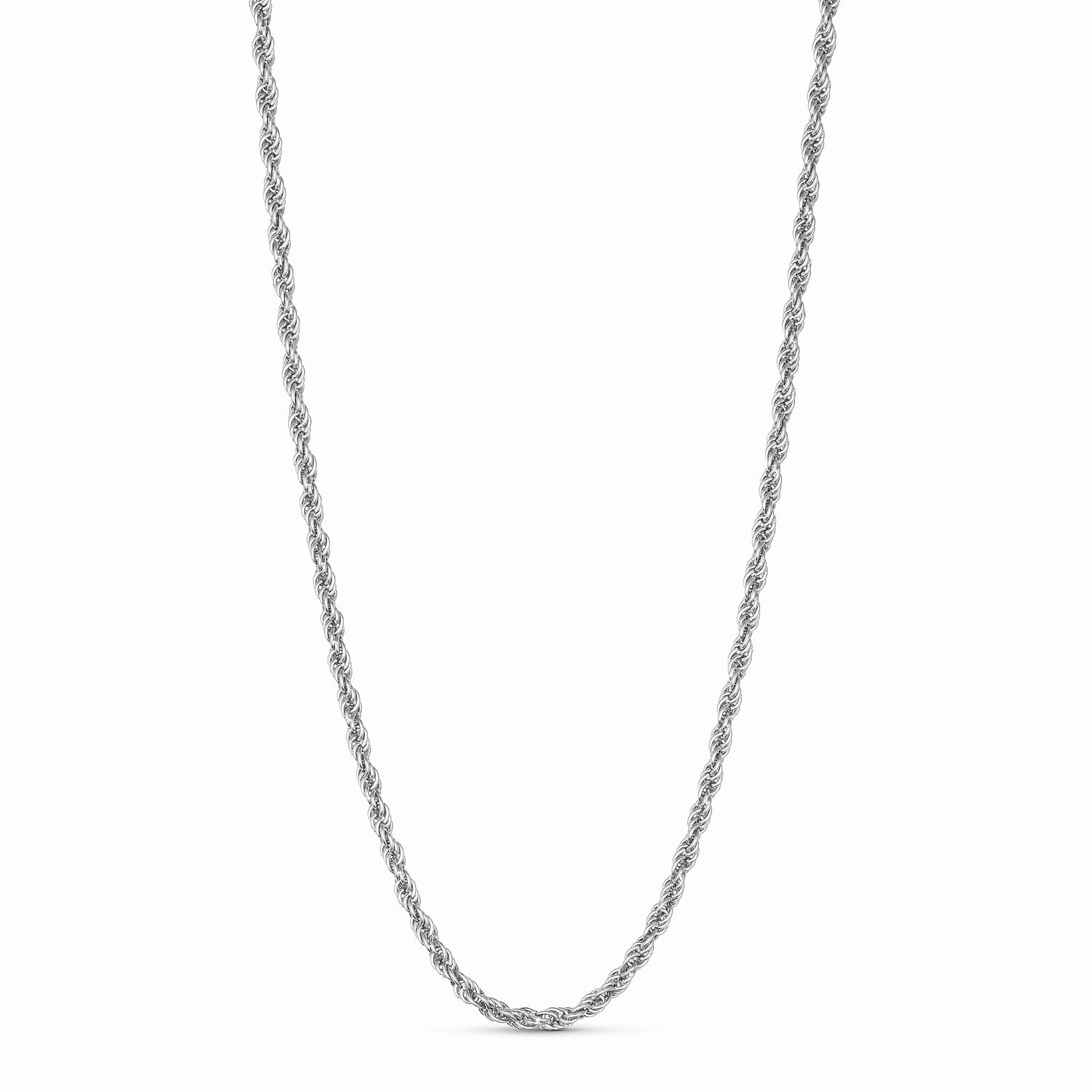 Twisted Long Necklace - Silver-coloured