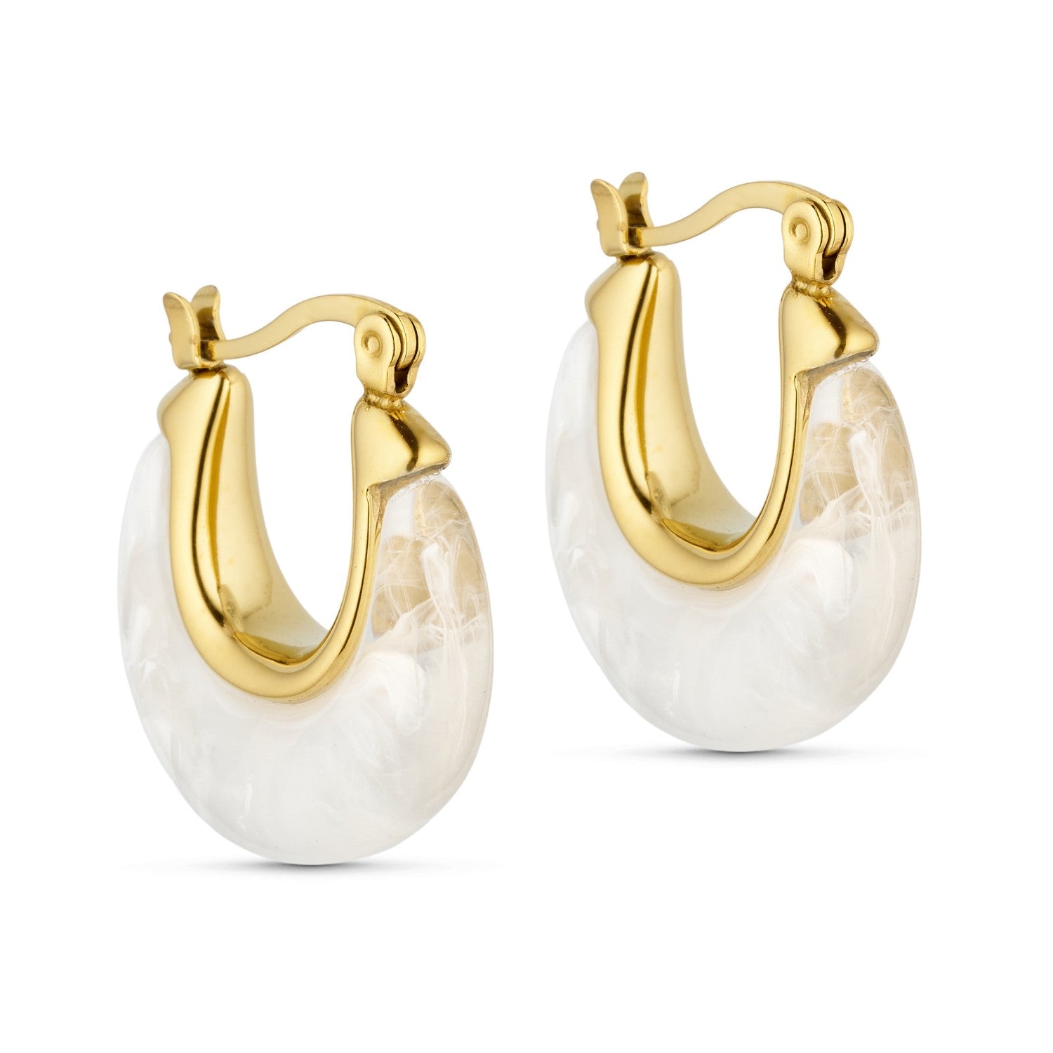 Amber Hoops - 18K Gold Plated - Off-white