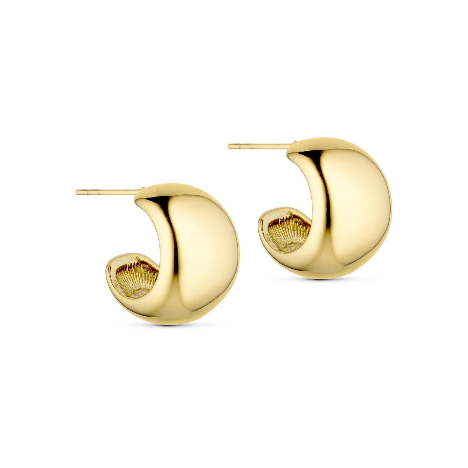Bubble Wide Hoops - 18K Gold Plated