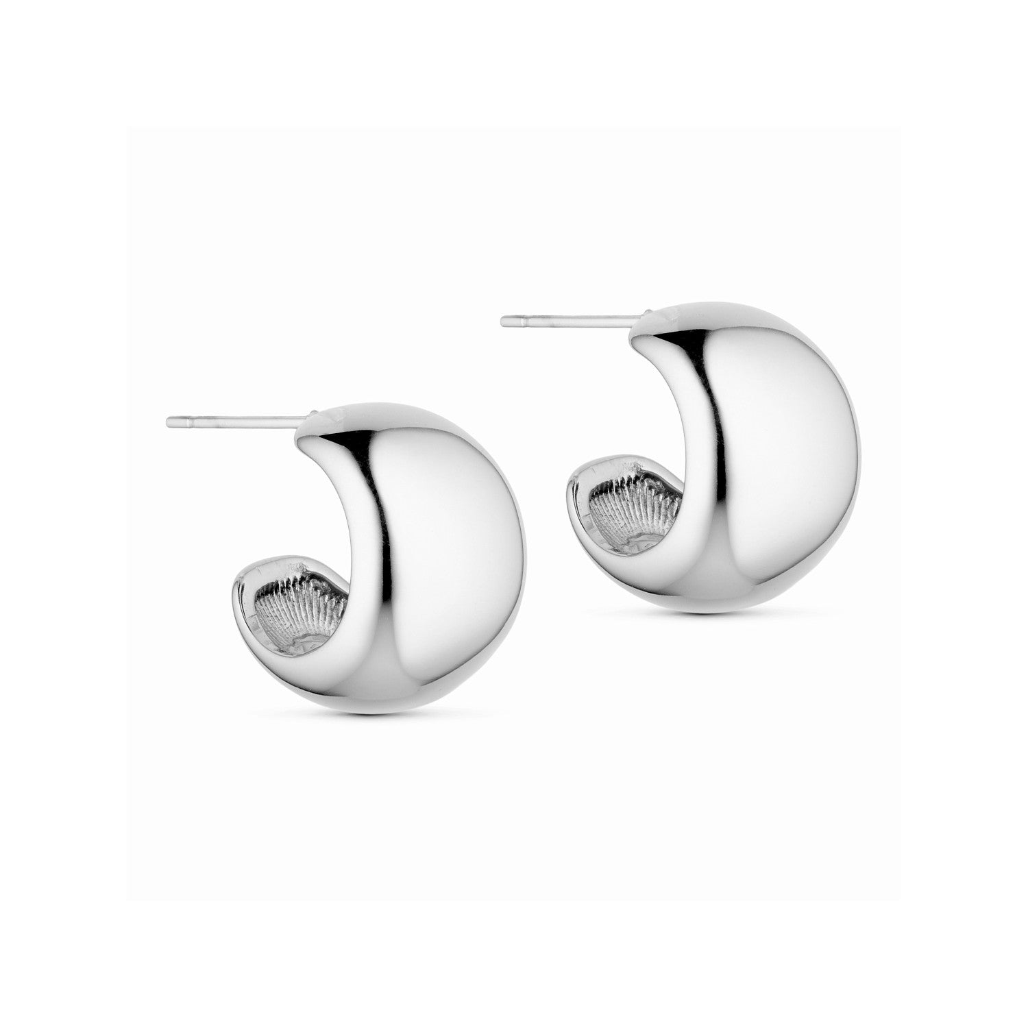 Bubble Brede Hoops - Silberfarben