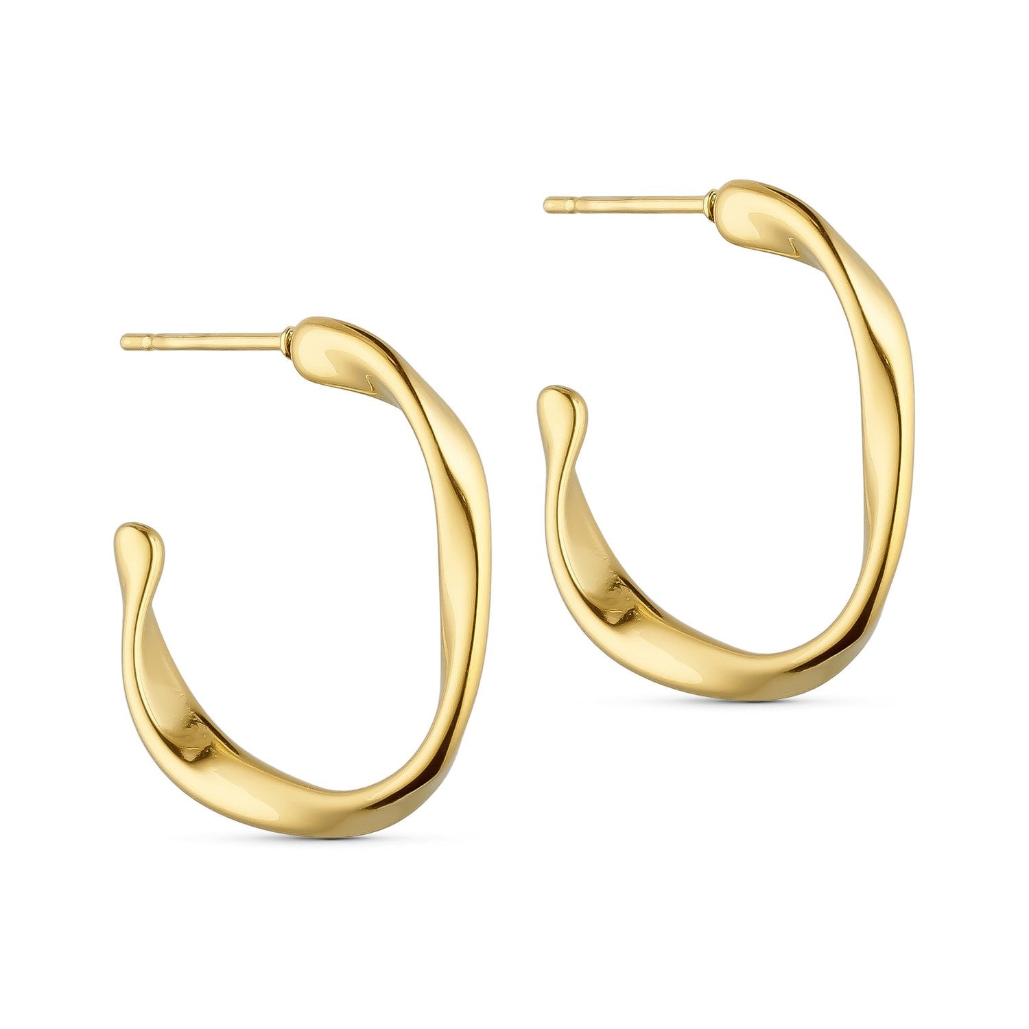 Wave Classic Hoops - 18K Gold Plated
