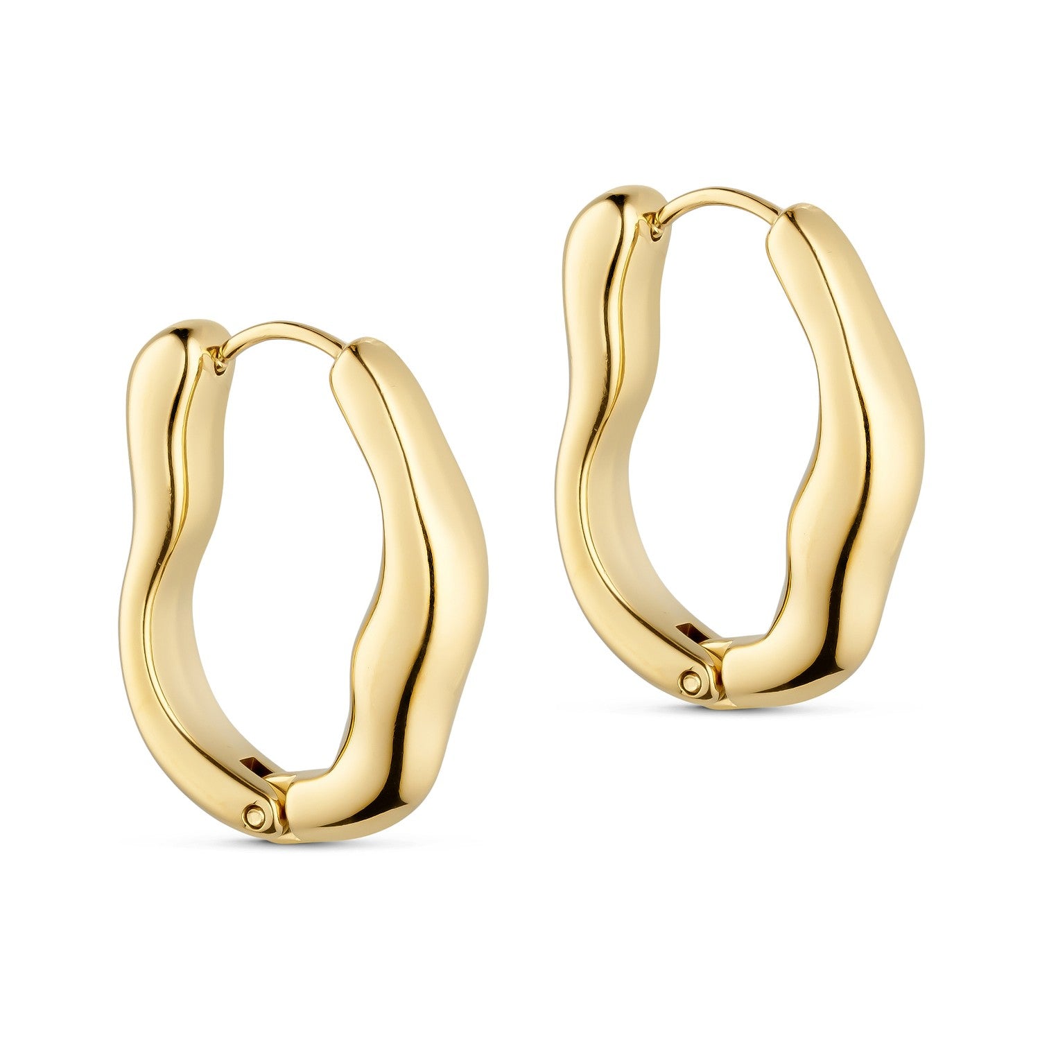 Wave Oblong Hoops – 18 Karat vergoldet