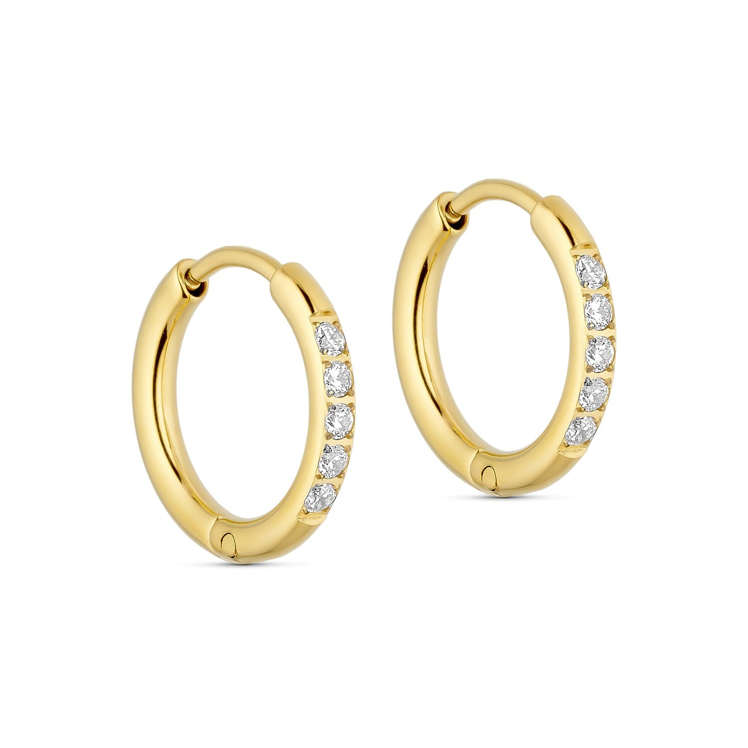 Petite Crystal Tiny Hoops (10 mm) – 18K vergoldet