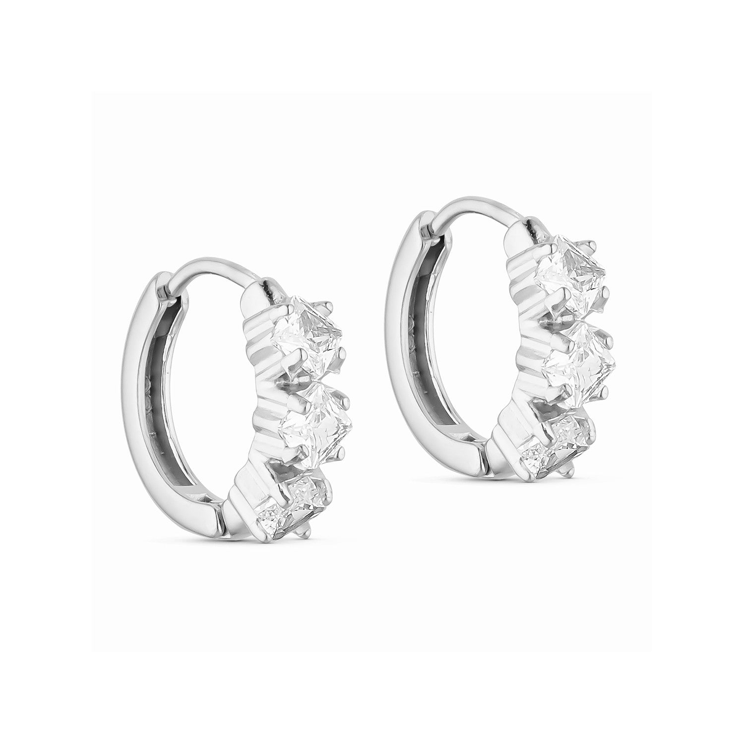 Sparkle Crystal Hoops - Silver-coloured