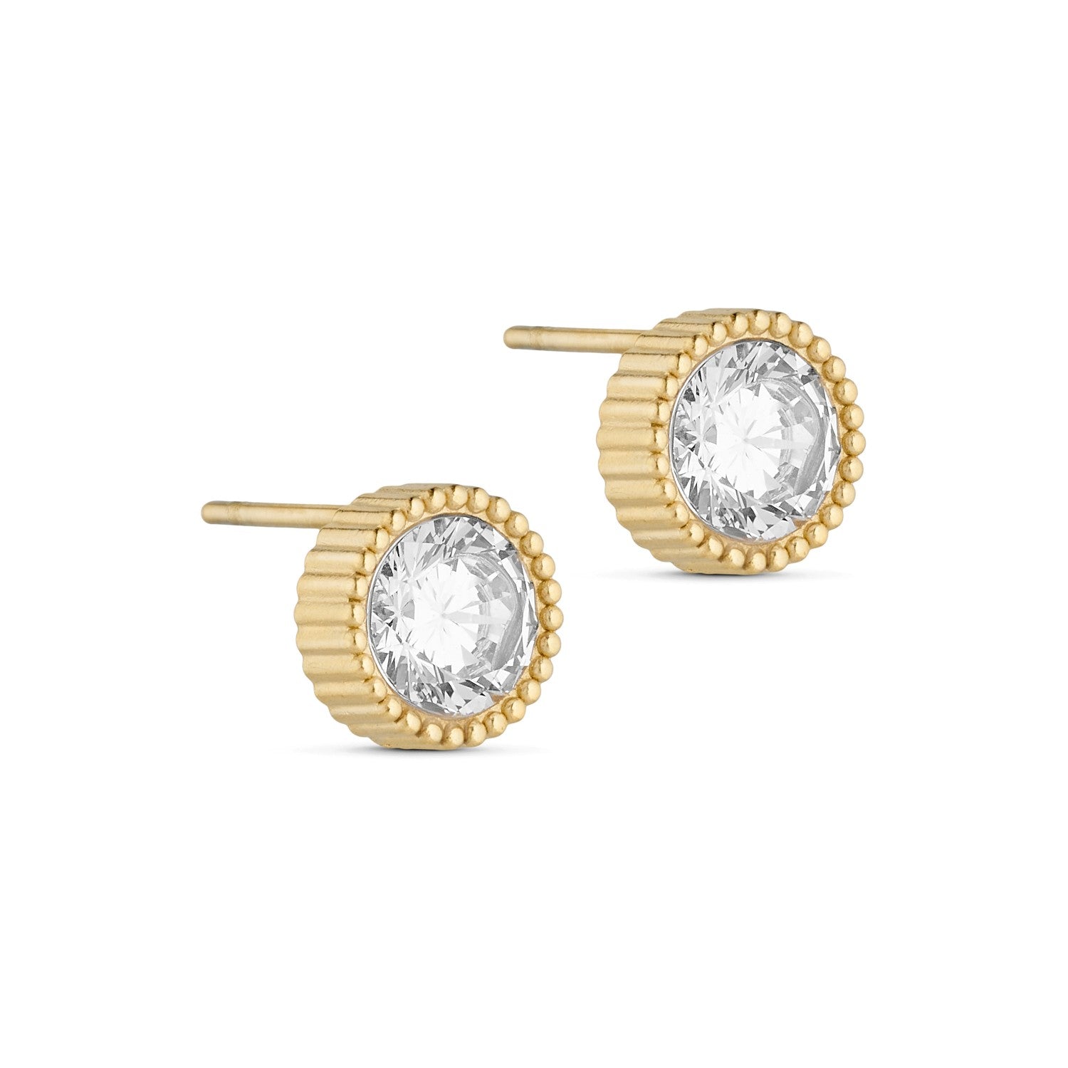 Spark Classic Crystal Studs - 18K Gold Plated