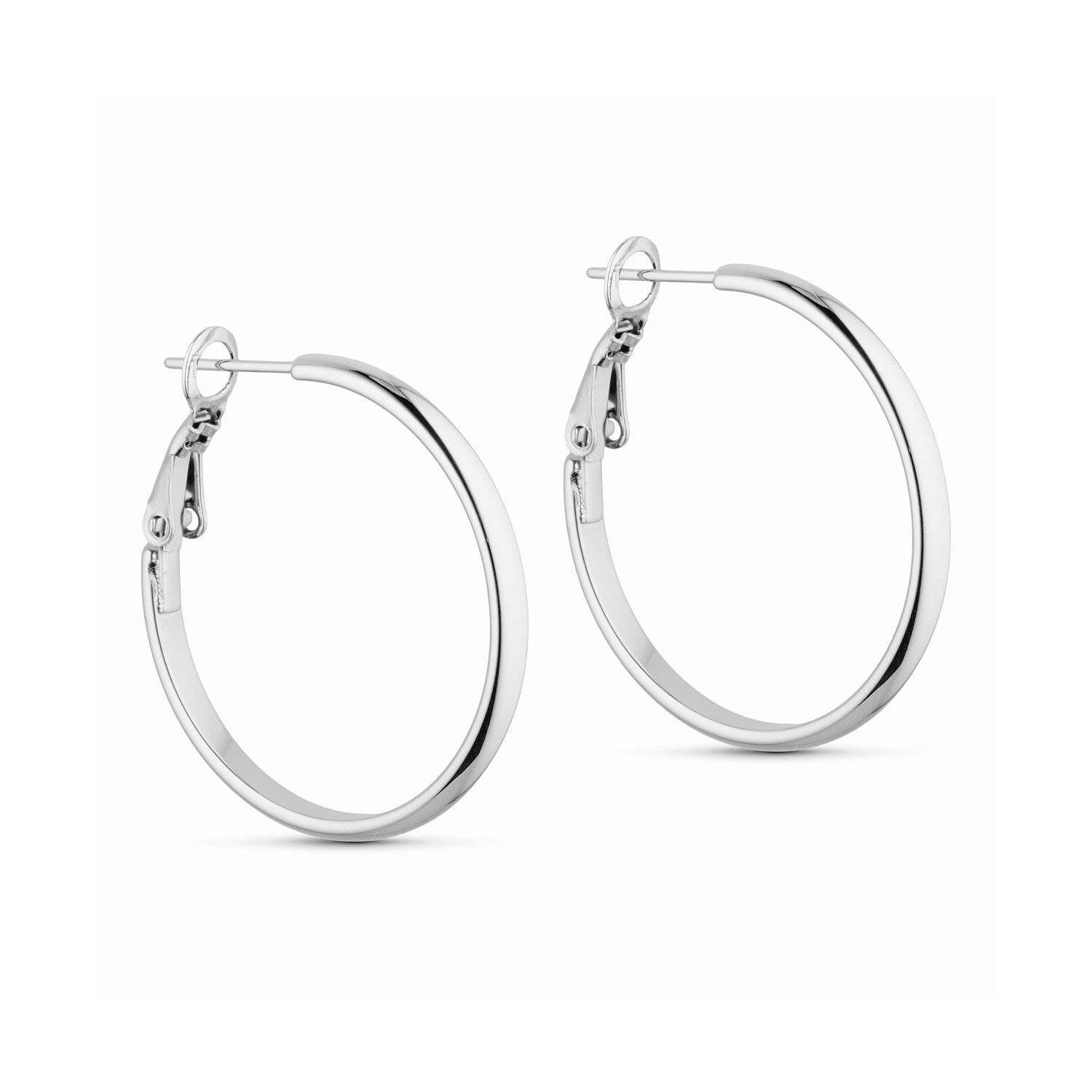Glow Tiny Hoops (30 mm) - Silver-coloured