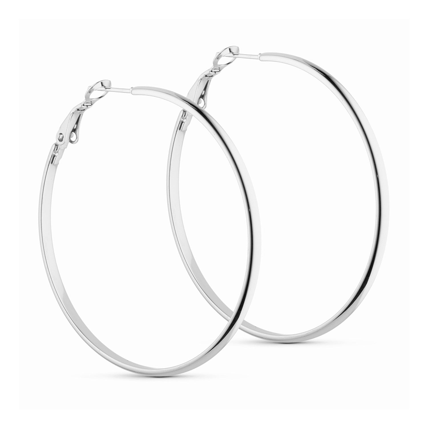 Glow Classic Hoops (50 mm) - Silver-coloured
