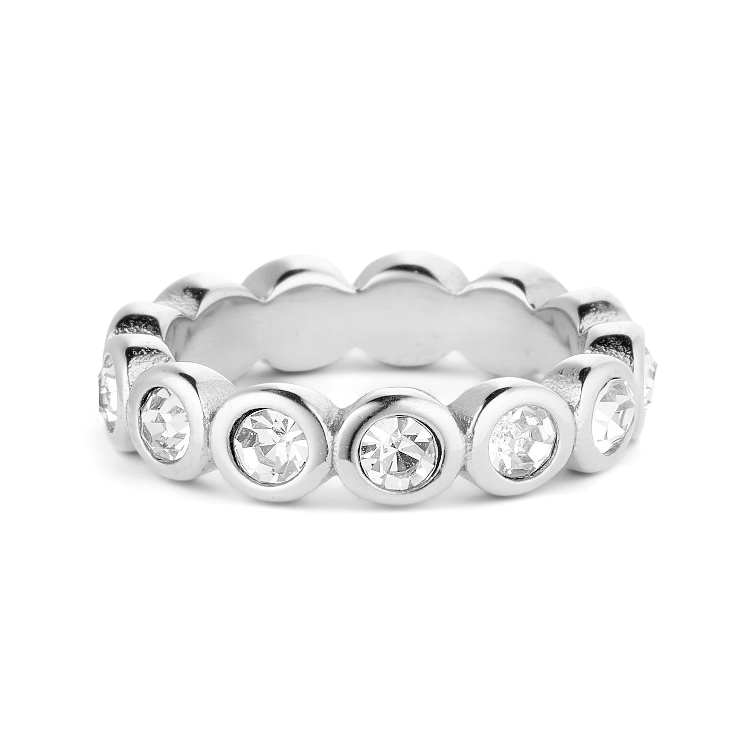 Starlight Crystal Ring large zircons - Silver-colored