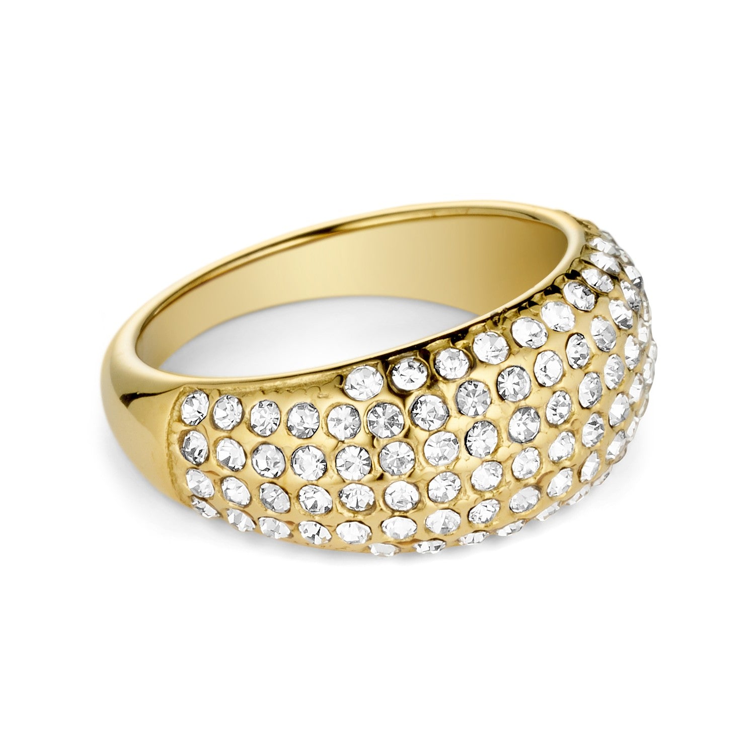 Stardust Crystal Wide Ring - 18K Gold Plated