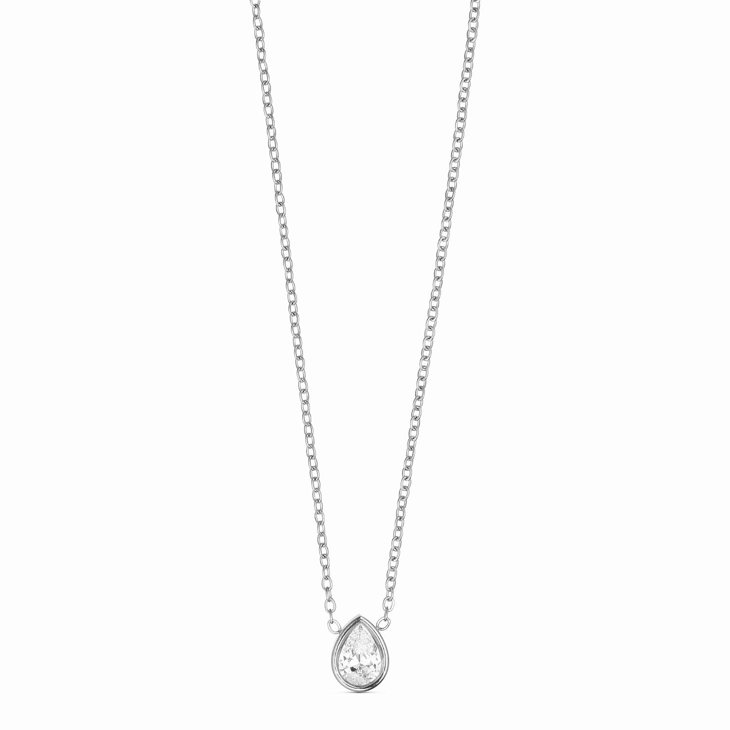 Stella Crystal Necklace - Silver-colored