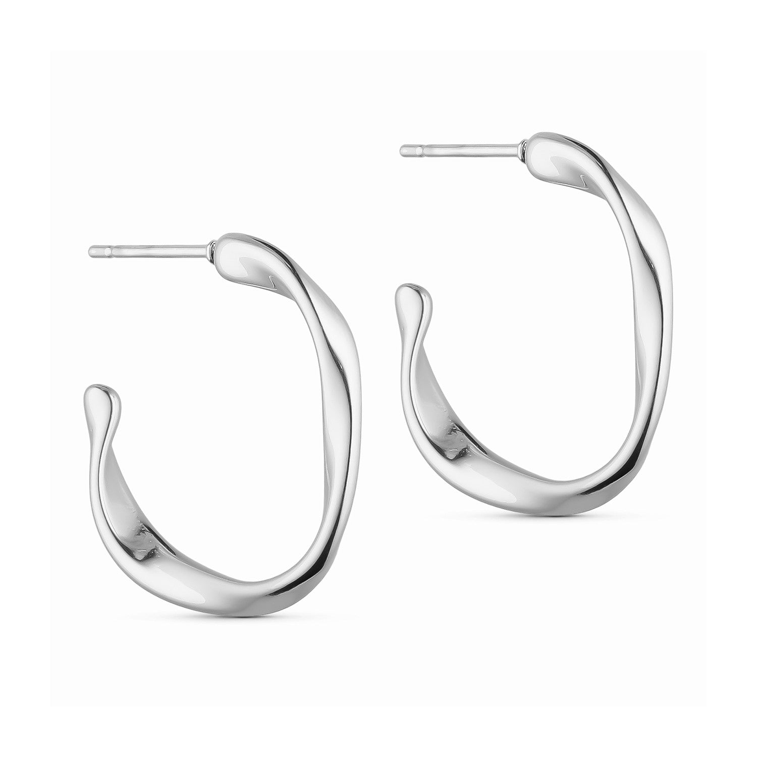 Wave Classic Hoops - Silver-coloured