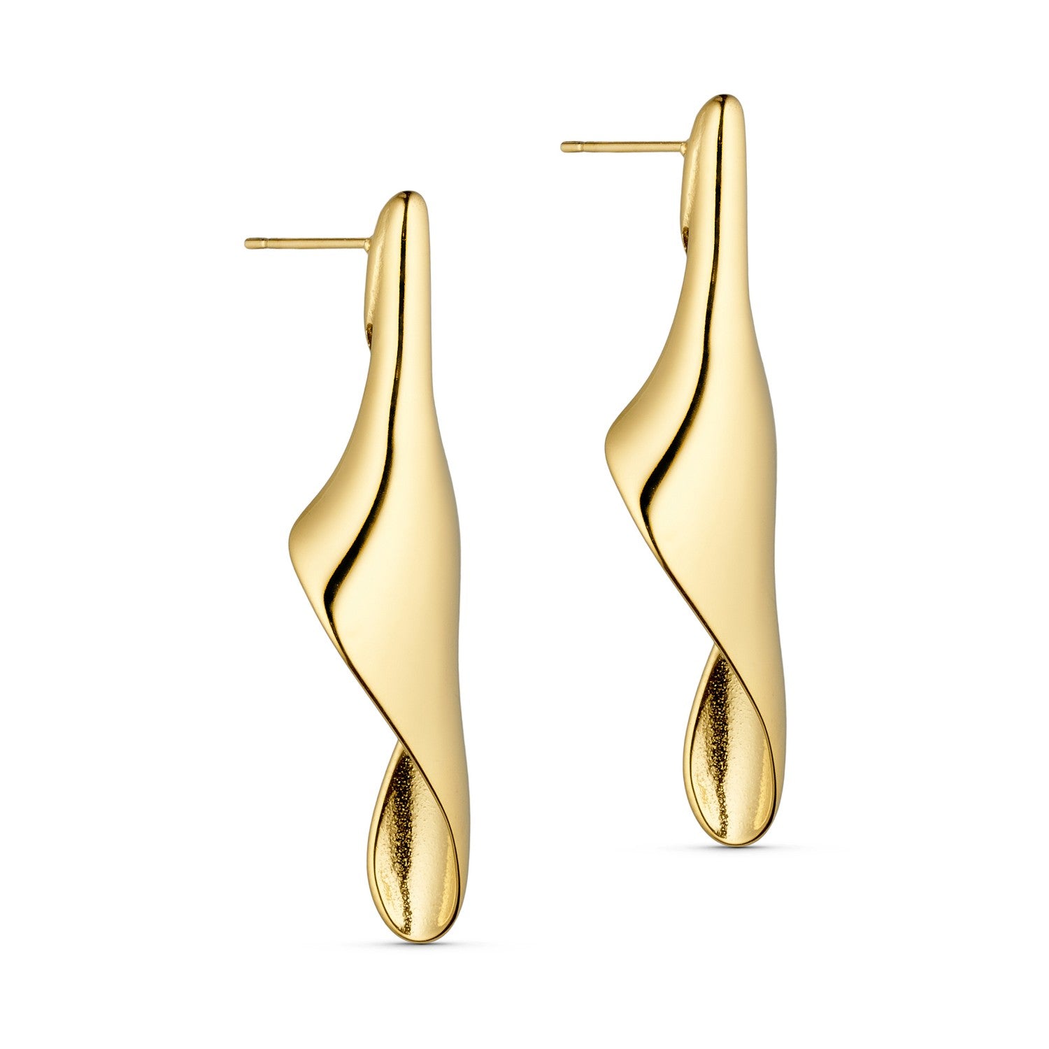 Wave Long Earrings - 18K Gold Plated