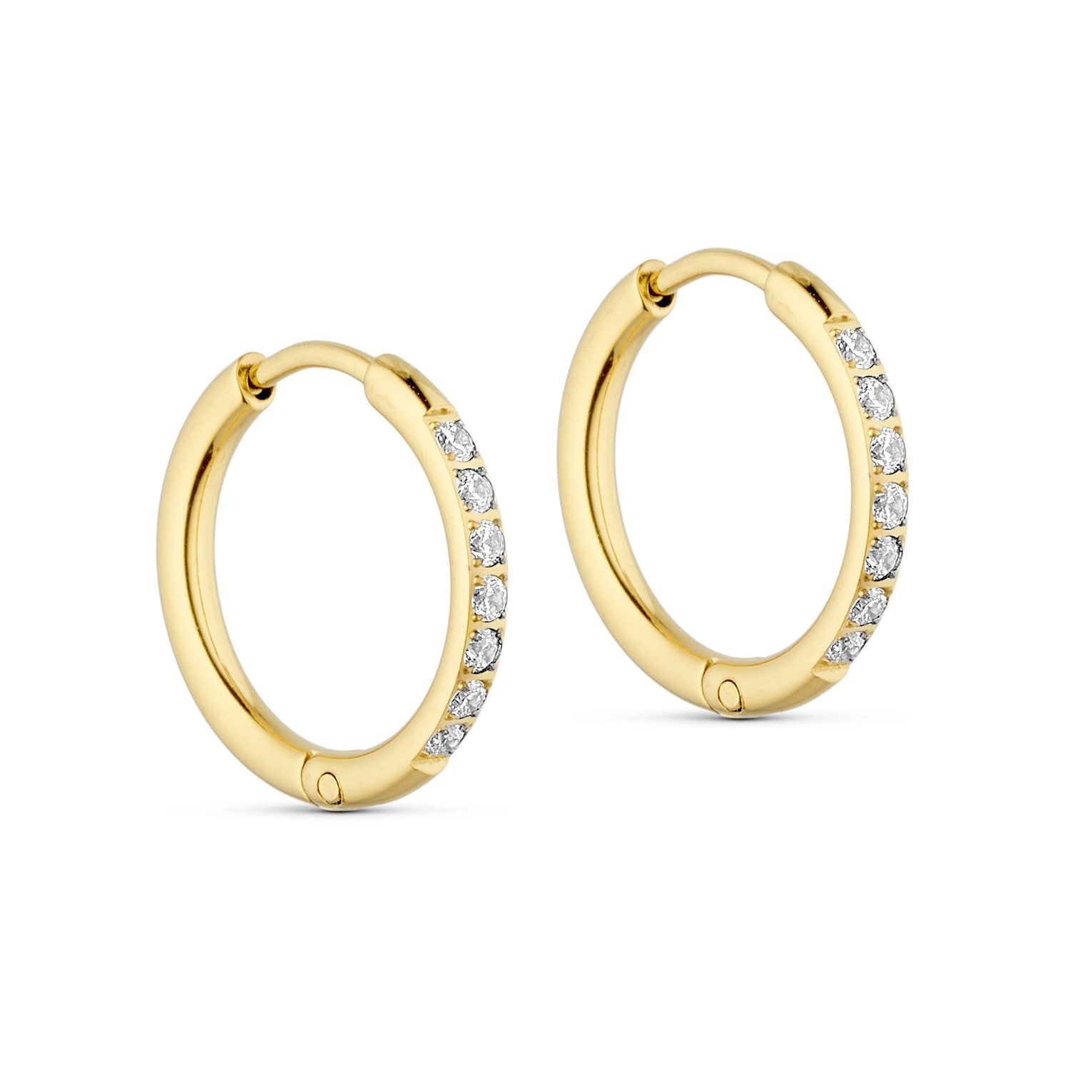 Petite Crystal Mini Hoops (12mm) - 18K Gold Plated