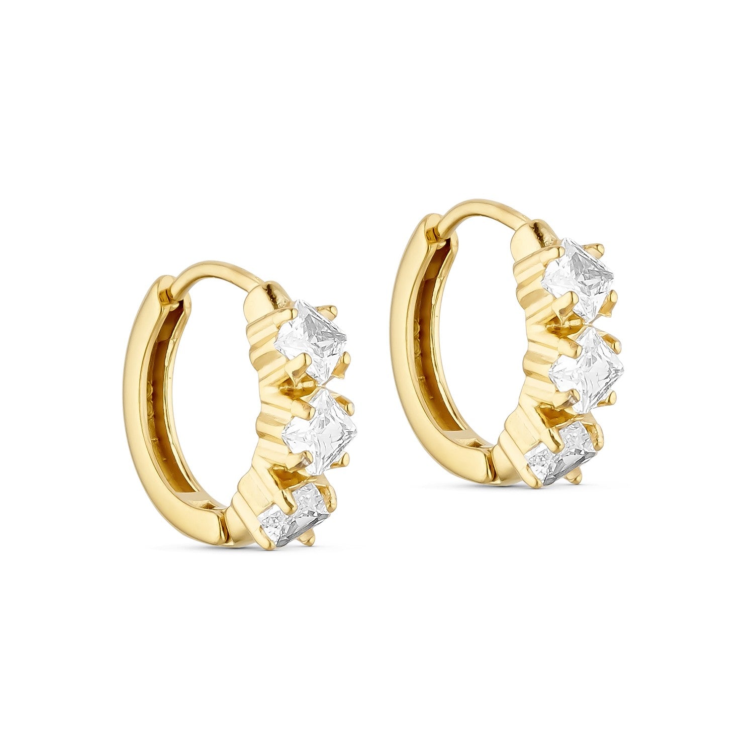 Sparkle Crystal Hoops - 18K Gold Plated