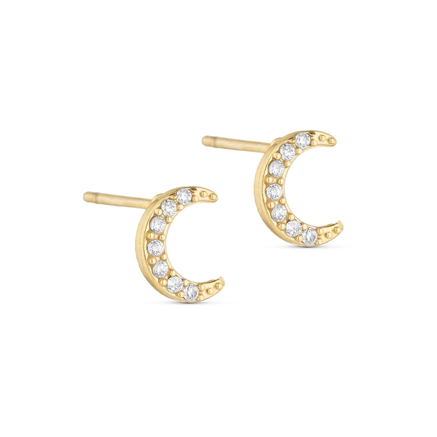 Luna Crystal Studs - 18K gold-plated