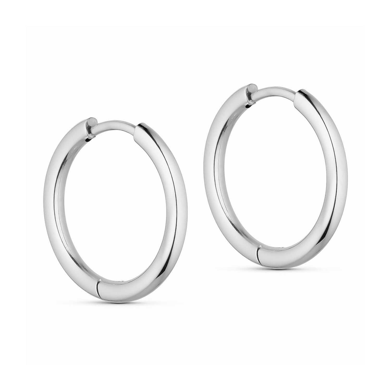 Petite Classic Hoops (14 mm) - Silver-coloured