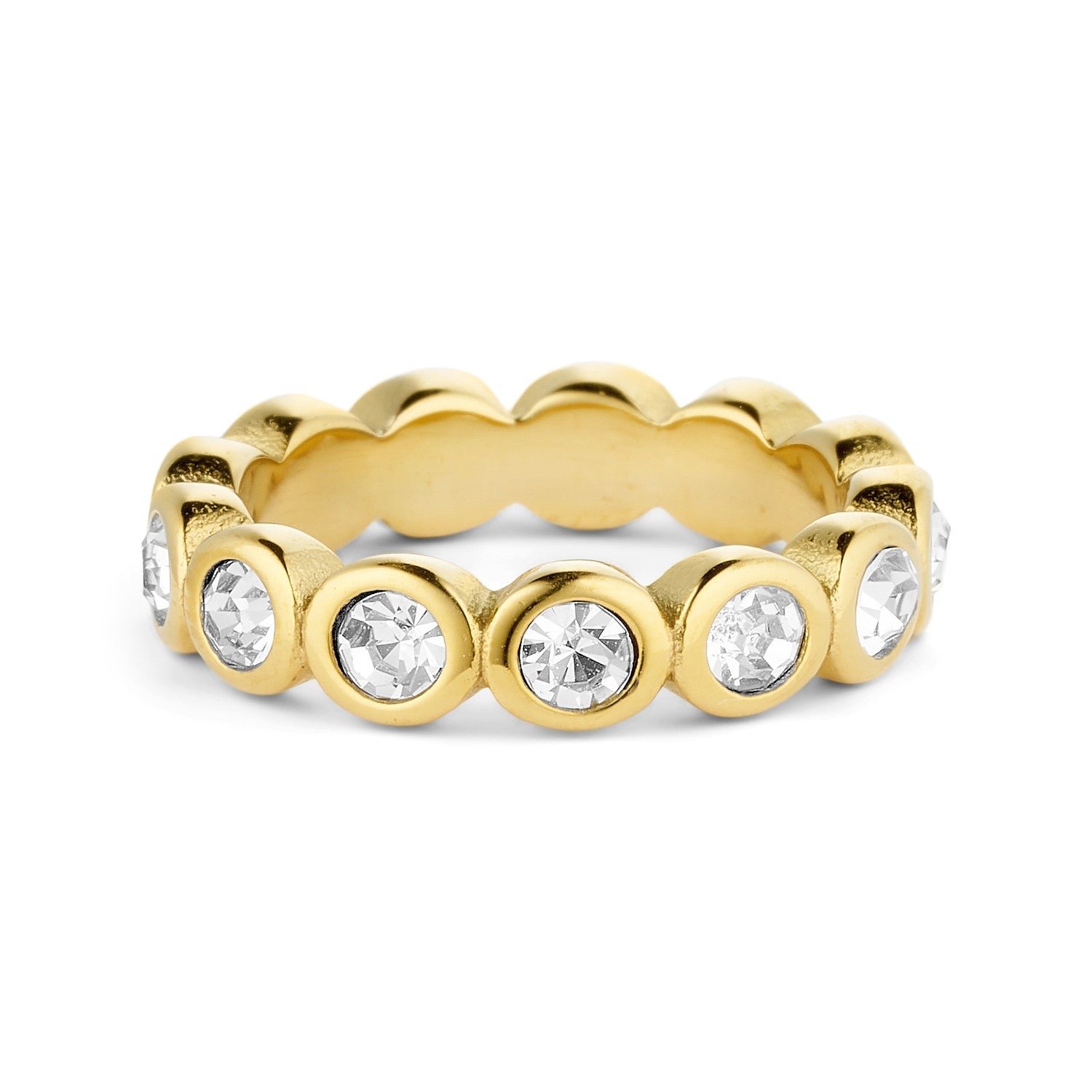 Starlight Crystal Ring large zircons - 18K gold-plated