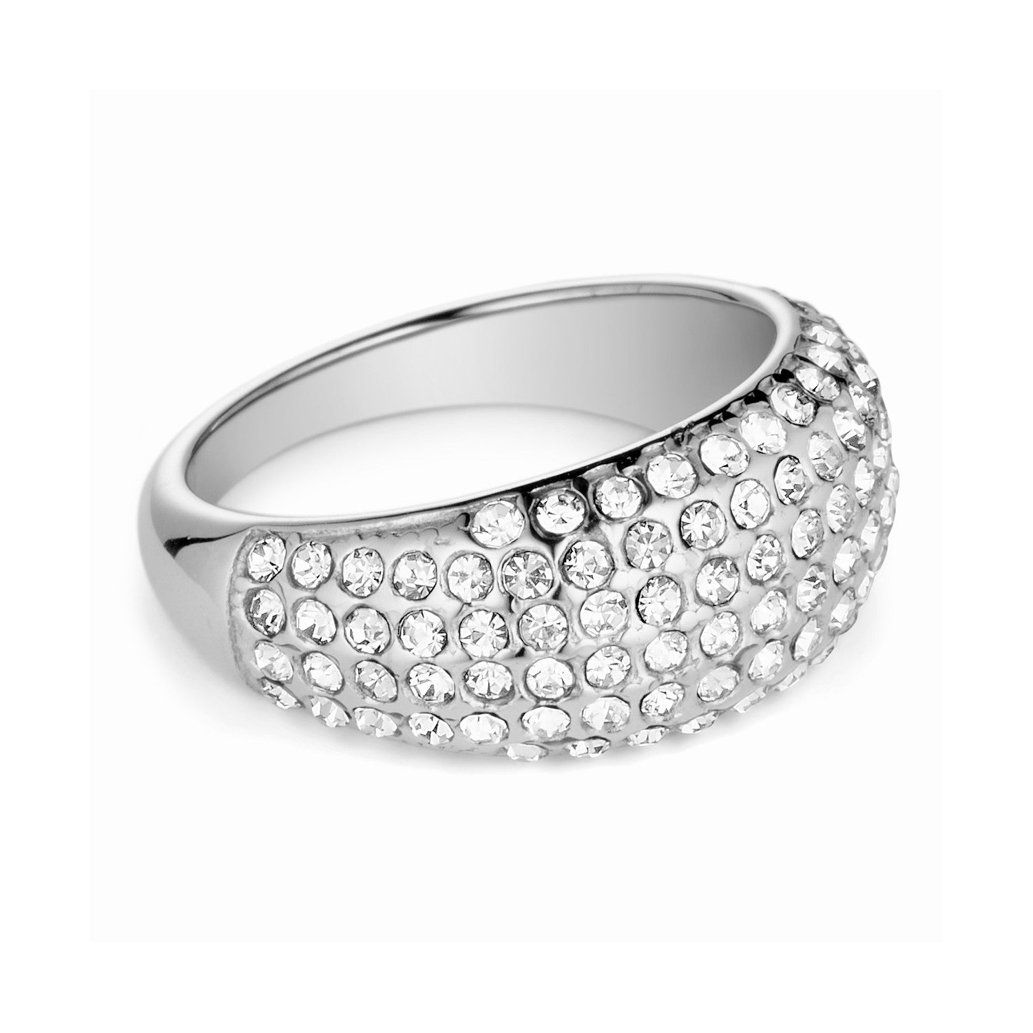 Stardust Crystal Wide Ring - Silver-coloured